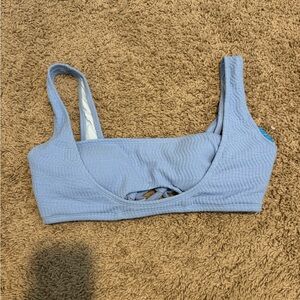 Ribbed open front swim top